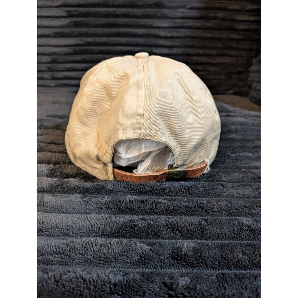Vintage Tommy Hilfiger Dad Hat Tan Beige Made in USA Leather Strap Flag Logo Cap - Picture 4 of 8